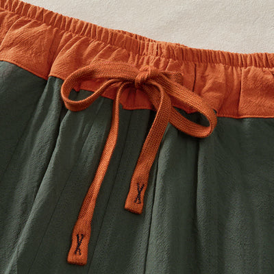 Buddha Stones Spring Casual Drawstring Solid Cotton Women's Harem Pants With Pockets - image 1