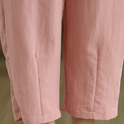 Buddha Stones Summer Casual Solid Women's Tapered Pants With Pockets - image 22