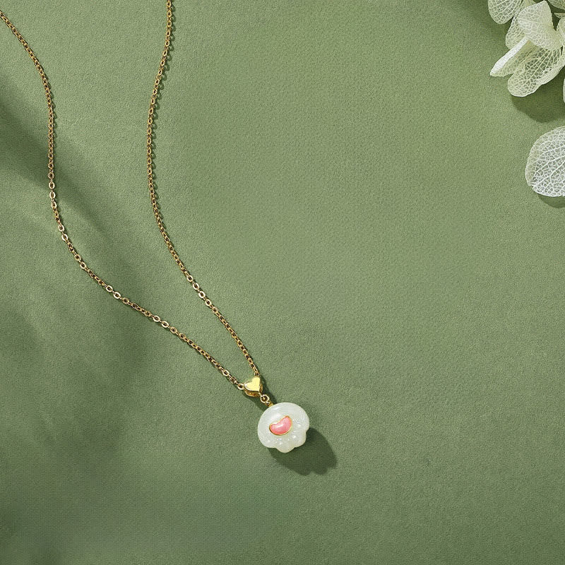 Buddha Stones Natural Hetian Jade Cat Paw 925 Sterling Silver Luck Necklace - image 2