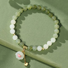 Buddha Stones Natural Hetian Jade Heart Cat Paw Design Abundance Bracelet - Cat Paw(Wrist Circumference:16–17 cm) - image 0