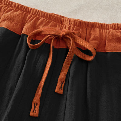 Buddha Stones Color Contrast Corduroy Cotton Women's Thermal Fleece-Lined Harem Pants With Pockets - image 43