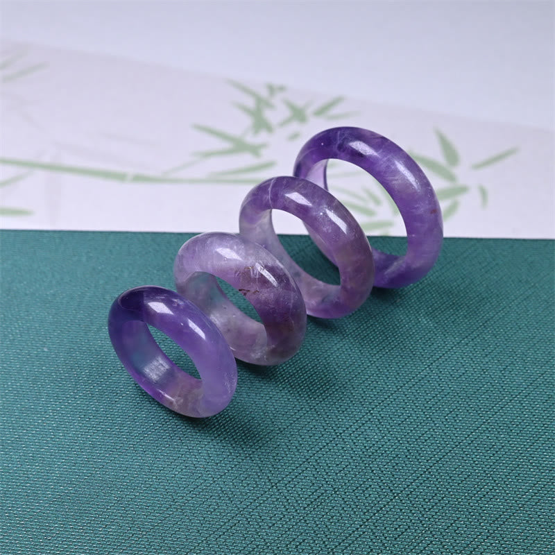 Buddha Stones Natural Amethyst Spiritual Awareness Ring - image 1