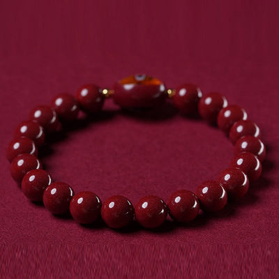 Buddha Stones Natural Cinnabar Five Directions Gods Of Wealth Blessing Bracelet - image 12