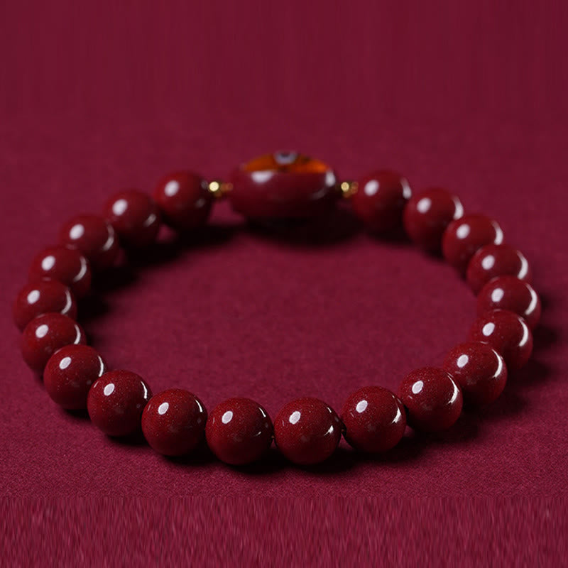Buddha Stones Natural Cinnabar Five Directions Gods Of Wealth Blessing Bracelet - image 12