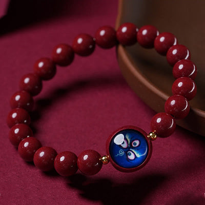 Buddha Stones Natural Cinnabar Five Directions Gods Of Wealth Blessing Bracelet - image 10