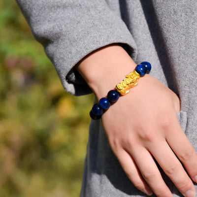 Buddha Stones Natural Tiger Eye Pixiu Fu Character Om Mani Padme Hum Bead Courage Bracelet - image 26