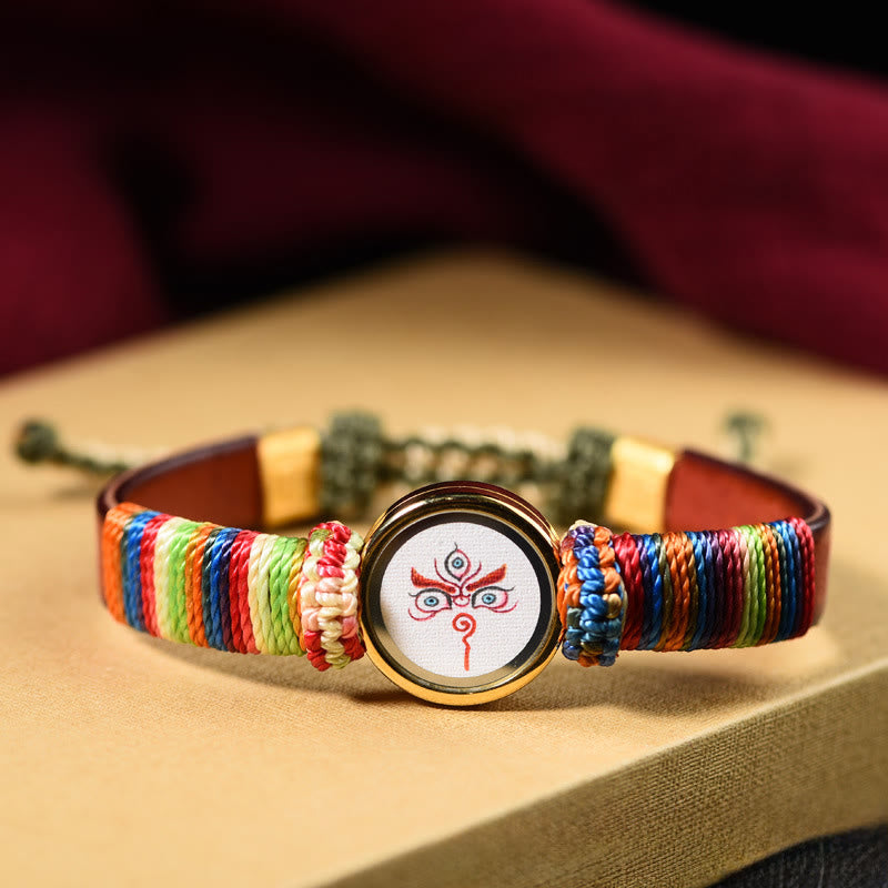 Buddha Stones Tibetan Five Directions Gods Of Wealth Buddha Eye Blessing Bracelet - White Jambhala Eye(Wrist Circumference 15-24cm) - image 16