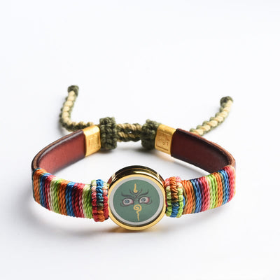 Buddha Stones Tibetan Five Directions Gods Of Wealth Buddha Eye Blessing Bracelet - image 6