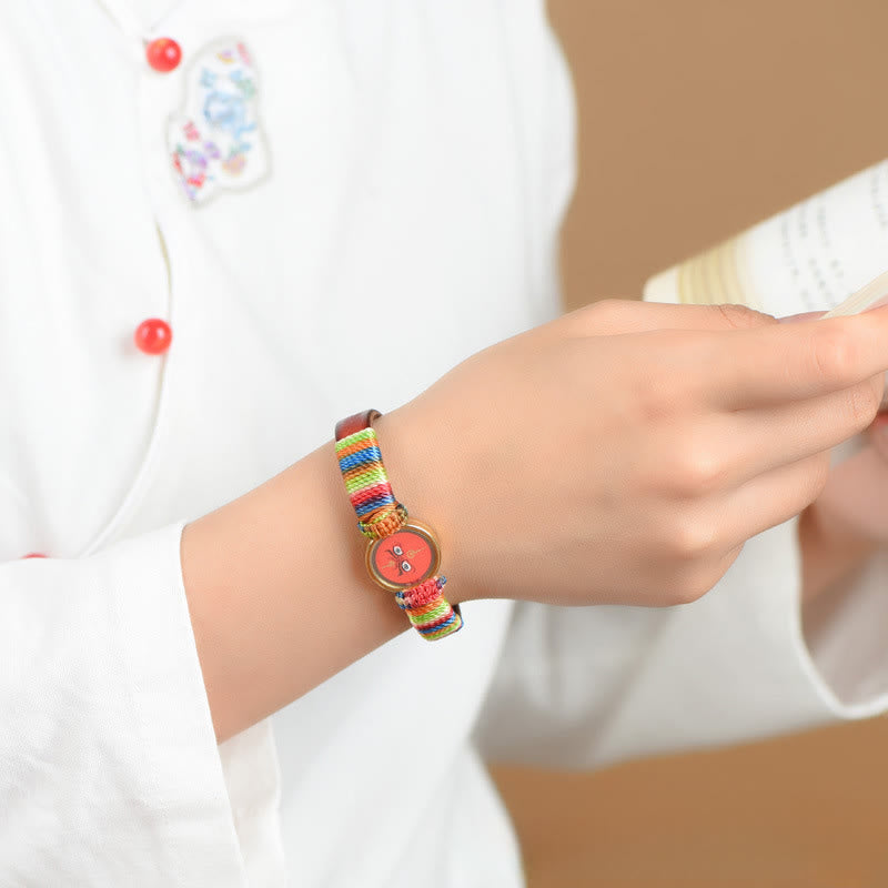 Buddha Stones Tibetan Five Directions Gods Of Wealth Buddha Eye Blessing Bracelet - image 9