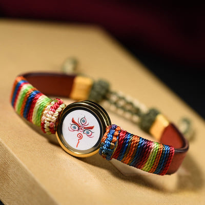 Buddha Stones Tibetan Five Directions Gods Of Wealth Buddha Eye Blessing Bracelet - image 17