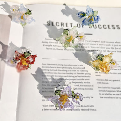 Buddha Stones Liuli Iris Flower Wisdom Ring - image 9