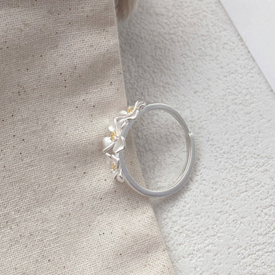 Buddha Stones 925 Sterling Silver Gardenia Design Protection Adjustable Ring - image 8