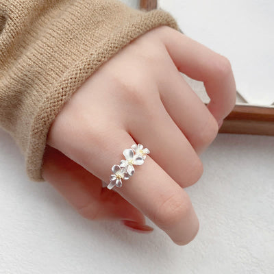 Buddha Stones 925 Sterling Silver Gardenia Design Protection Adjustable Ring - image 12