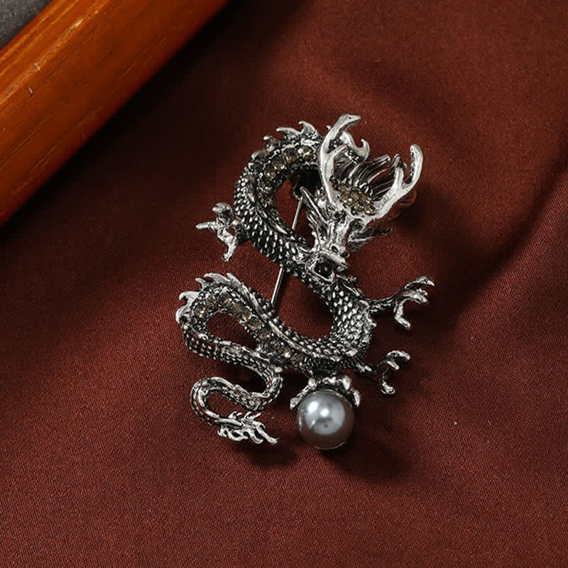 Buddha Stones Domineering Dragon Pearl Strength Brooch - image 6