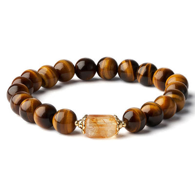 Buddha Stones Tiger Eye Citrine Bead Strength Bracelet - image 8