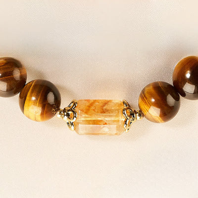 Buddha Stones Tiger Eye Citrine Bead Strength Bracelet - image 11