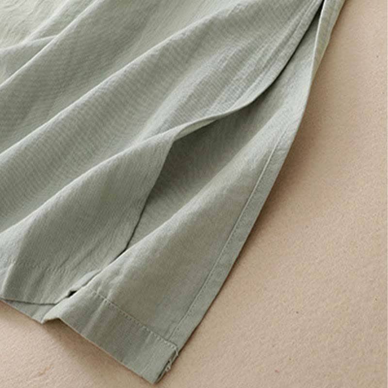 Buddha Stones Summer Minimalist Side Slit Solid Women's Summer Sleeveless Dress With Pocket - image 8