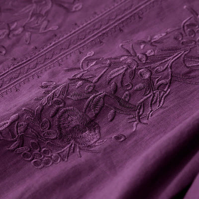 Buddha Stones Summer Embroidery Solid Women's Short Sleeve Dress With Pockets - image 2