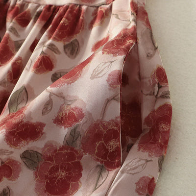Buddha Stones Summer Floral Print Chiffon Women's Summer Sleeveless Dress With Pockets - image 5