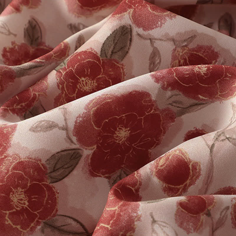 Buddha Stones Summer Floral Print Chiffon Women's Summer Sleeveless Dress With Pockets - image 9