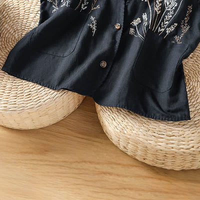 Buddha Stones Summer Embroidery Floral Women's Sleeveless Shirts With Pockets - image 12