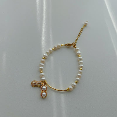 Buddha Stones Pearl Bead Peanut Good Things Happen Wisdom Bracelet - image 9