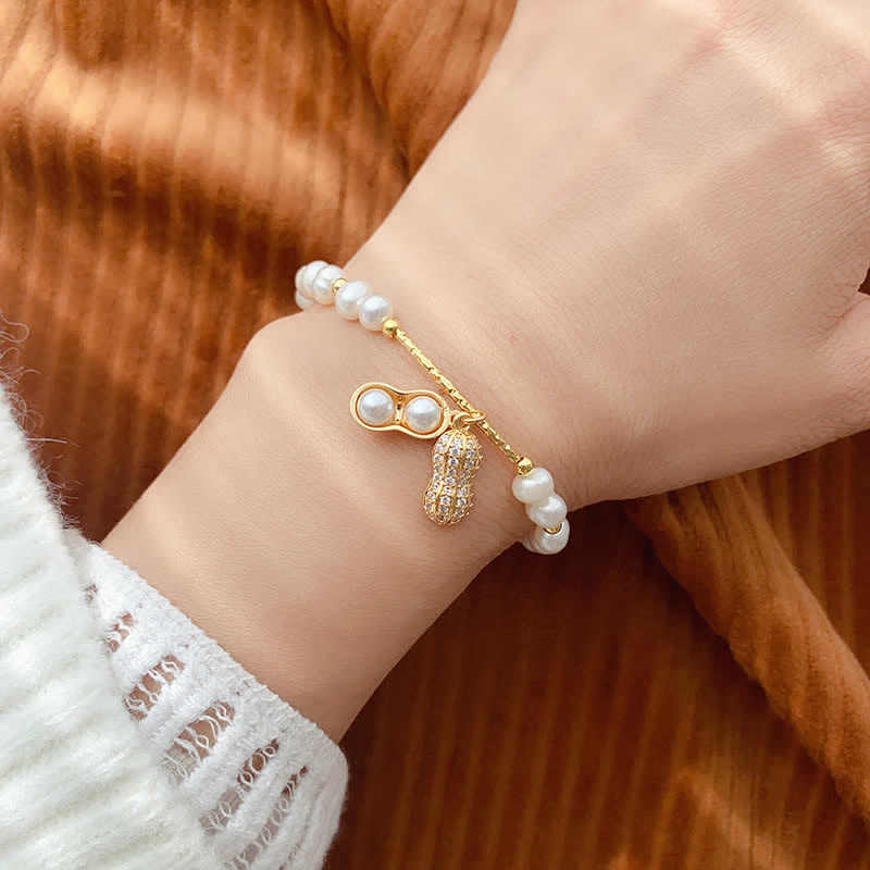 Buddha Stones Pearl Bead Peanut Good Things Happen Wisdom Bracelet - image 8