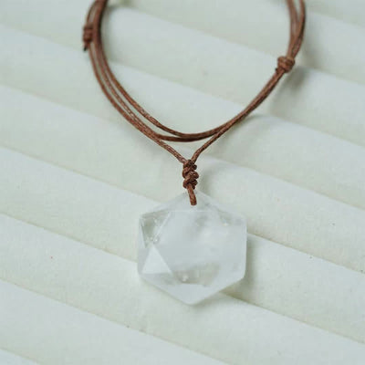Buddha Stones Star of David Carving Clear Quartz Indian Agate Amethyst Healing Necklace Pendant - image 2