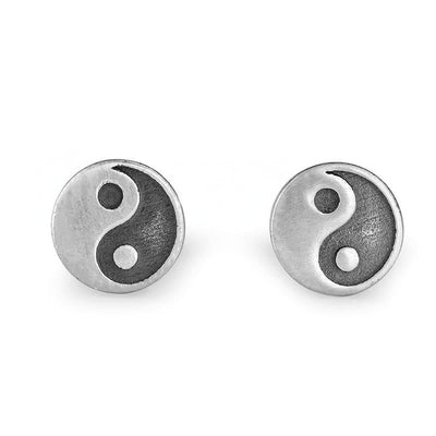 Buddha Stones 925 Sterling Silver Yin Yang Balance One Stud Earring - image 5