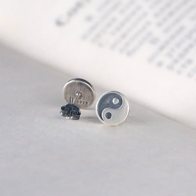 Buddha Stones 925 Sterling Silver Yin Yang Balance One Stud Earring - image 4