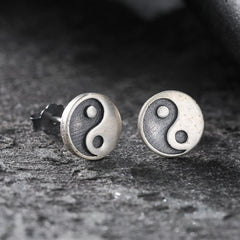 Buddha Stones 925 Sterling Silver Yin Yang Balance One Stud Earring - ONLY One Earring(925 Sterling Silver Posts) - image 0