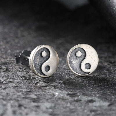 Buddha Stones 925 Sterling Silver Yin Yang Balance One Stud Earring - ONLY One Earring(925 Sterling Silver Posts) - image 0