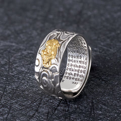 FREE Today: Luck and Wealth Pixiu Heart Sutra Copper Adjustable Ring - Golden Pixiu - image 0
