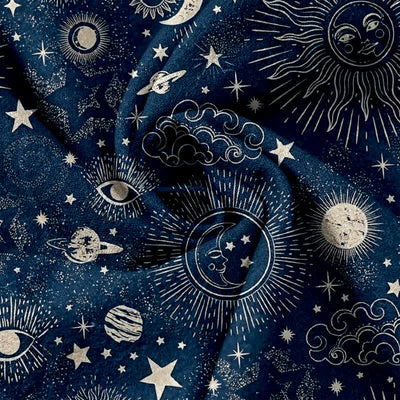 Buddha Stones Pure Cotton Celestial Sun Moon Stars Pattern Women's Elastic Waist Pants With Pockets - image 2