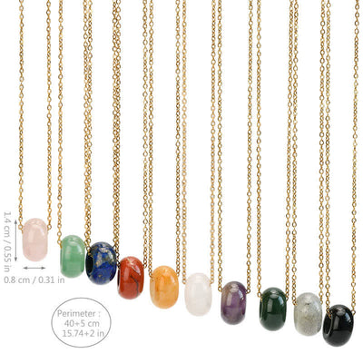 Buddha Stones Natural Rose Quartz Green Aventurine Round Crystal Healing Necklace - image 27