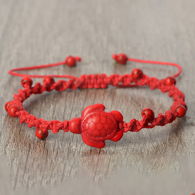 Buddha Stones Turquoise Turtle Design Braided Rope Protection Bracelet - image 12