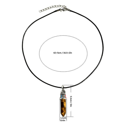 Buddha Stones Natural Turquoise Tiger Eye Wisdom Rope Necklace - image 9