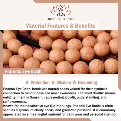 Buddha Stones Phoenix Eye Bodhi Wisdom Tibetan Engraved Tassel Wrist Mala - image 5