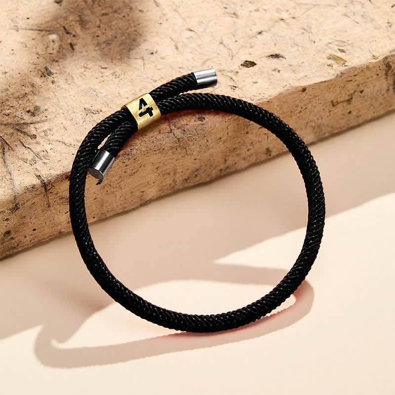 Buddha Stones Single-Digit Angel Numbers Adjustable String Protection Bracelet - Black Rope(Wrist Circumference: 15-23cm) - 4 - image 31