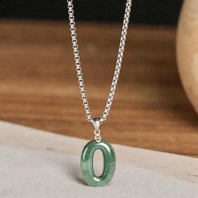 Buddha Stones Natural 0-9 Angel Numbers Jade Titanium Steel Chain Prosperity Necklace Pendant - image 43