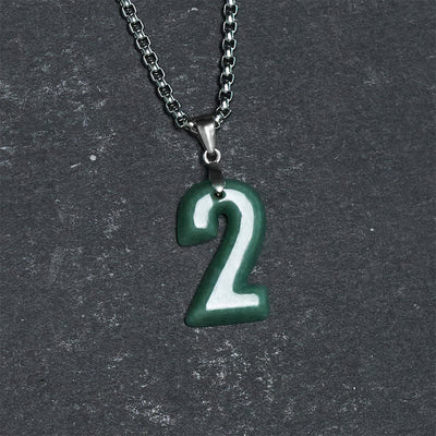 Buddha Stones Natural 0-9 Angel Numbers Jade Titanium Steel Chain Prosperity Necklace Pendant - image 11
