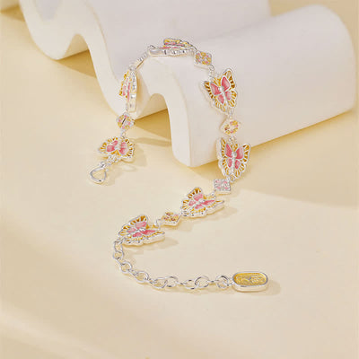 Buddha Stones Copper Butterfly Enamel Freedom Bracelet - image 2