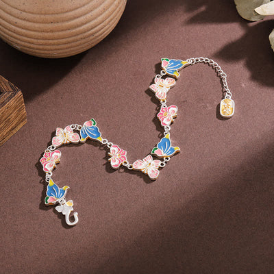Buddha Stones Copper Enamel Butterfly Love Adjustable Bracelet - image 3
