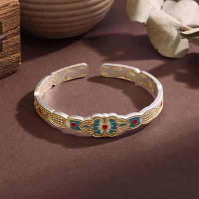 Buddha Stones Copper Enamel Butterfly Freedom Cuff Bracelet - image 1