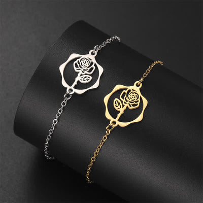 Buddha Stones Titanium Steel Birth Flower New beginning Bracelet - image 0