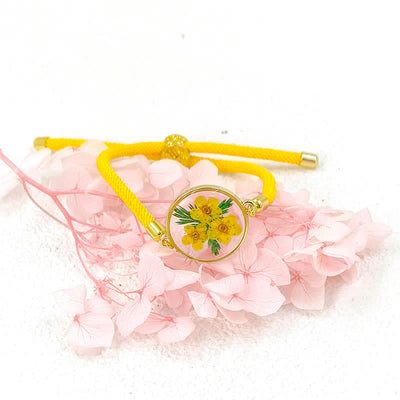 Buddha Stones Resin Handmade Birth Flower Adjustable Braided Rope Bracelet - Narcissus(Wrist Circumference:17–22 cm) - image 5