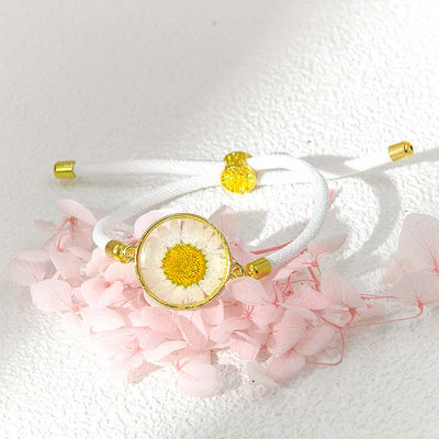 Buddha Stones Resin Handmade Birth Flower Adjustable Braided Rope Bracelet - Daisy(Wrist Circumference:17–22 cm) - image 6