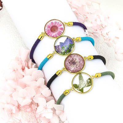Buddha Stones Resin Handmade Birth Flower Adjustable Braided Rope Bracelet - image 16
