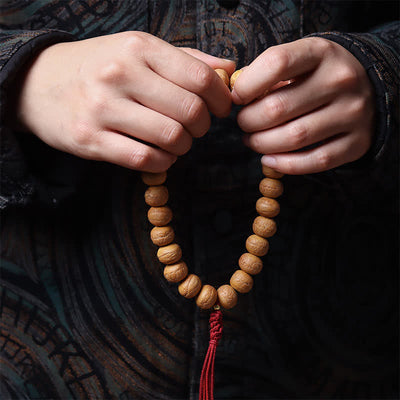 Buddha Stones Phoenix Eye Bodhi Wisdom Tibetan Engraved Tassel Wrist Mala - image 2
