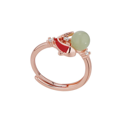 Buddha Stones Copper Koi Fish Success Pearl Inspired Adjustable Open Ring - image 9
